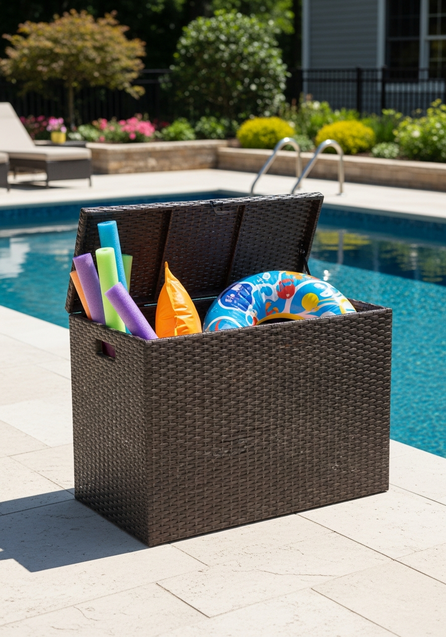 9. Outdoor Wicker Hamper Storage
