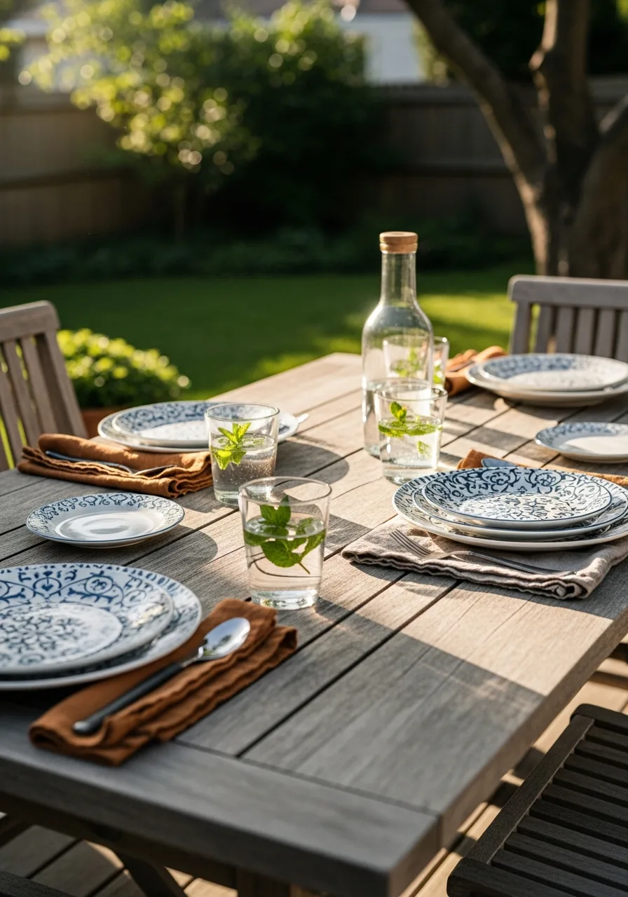 18. Add Decorative Outdoor Tableware