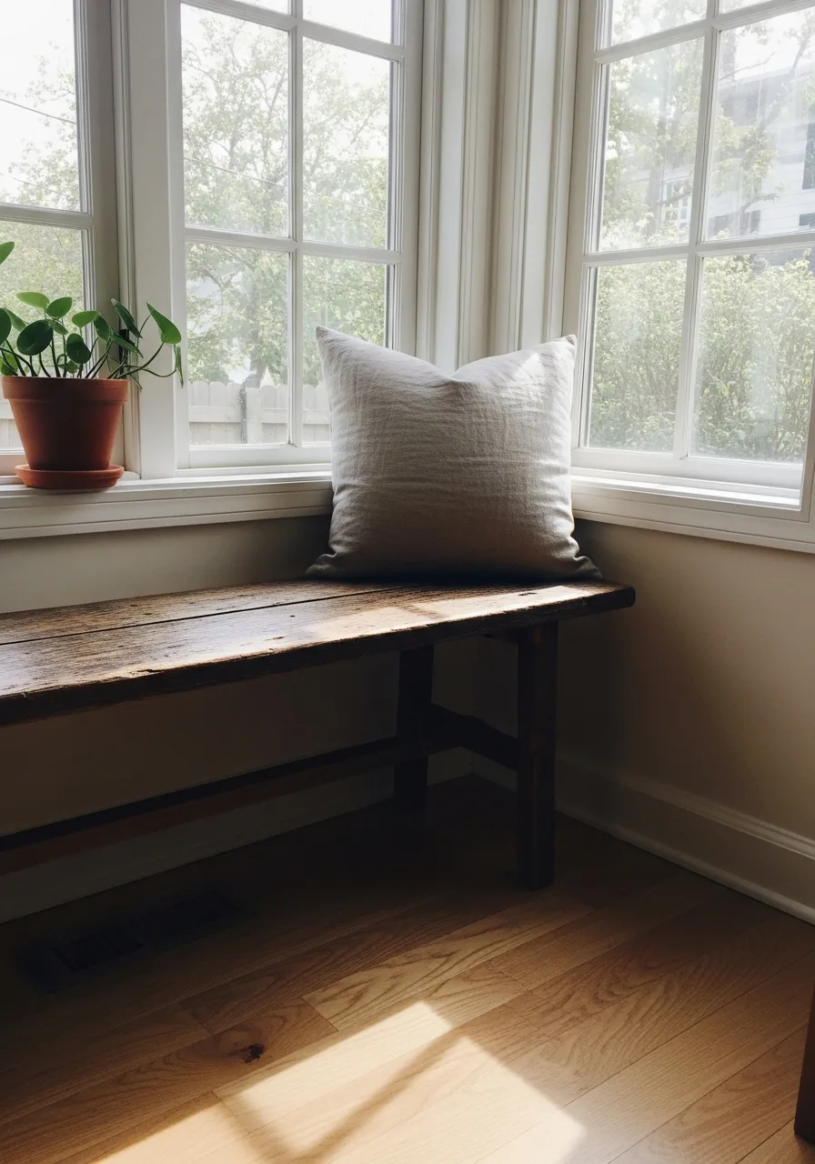 20. Rustic Wooden Bench