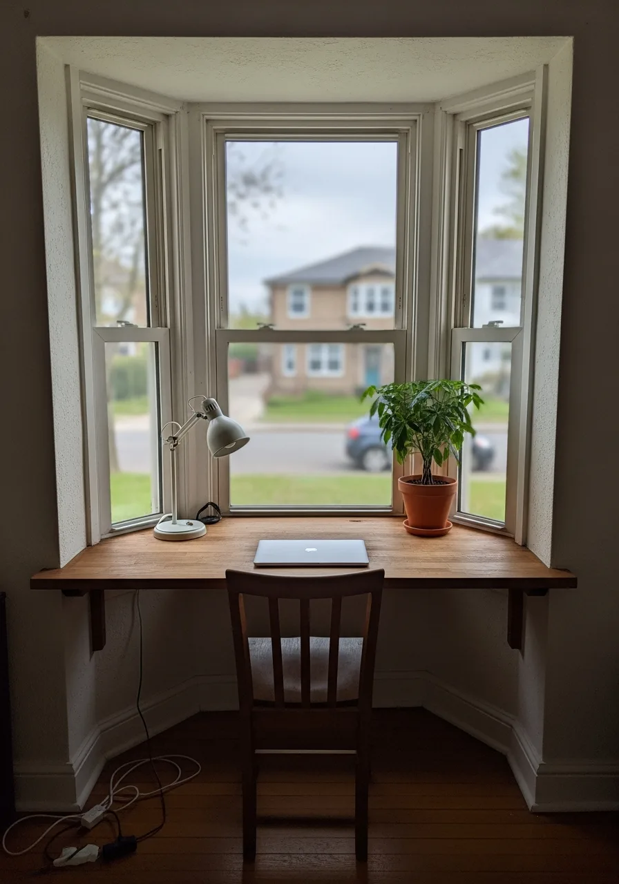 31. Compact Workspace Nook