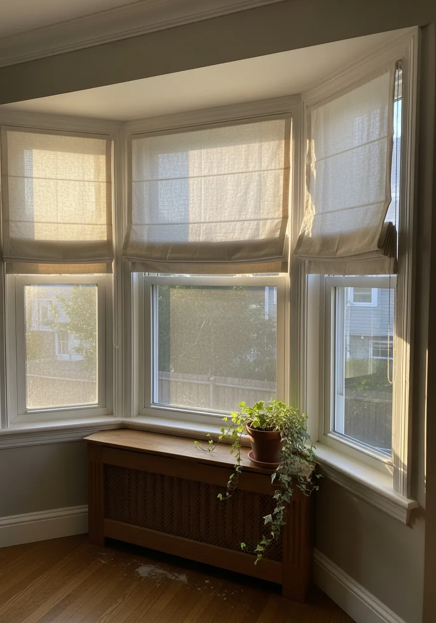 39. Bay Window Roman Shades