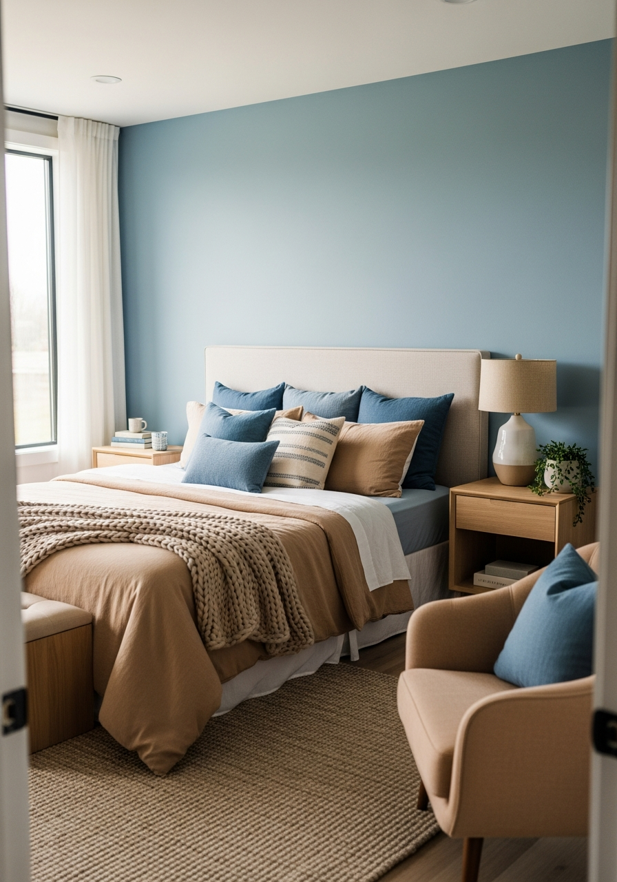 11. Dusty Blue and Warm Beige