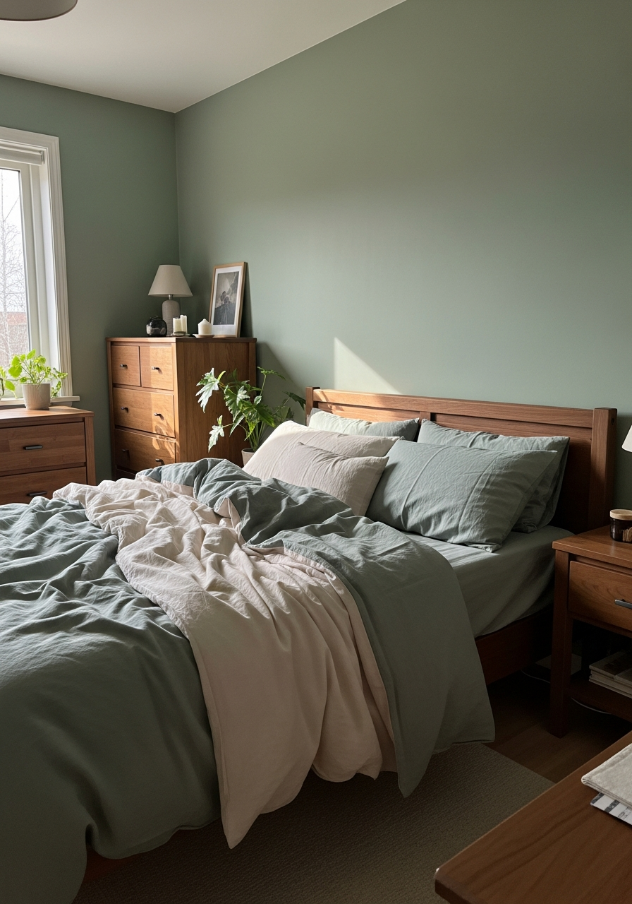 23. Warm Brown and Sage Green