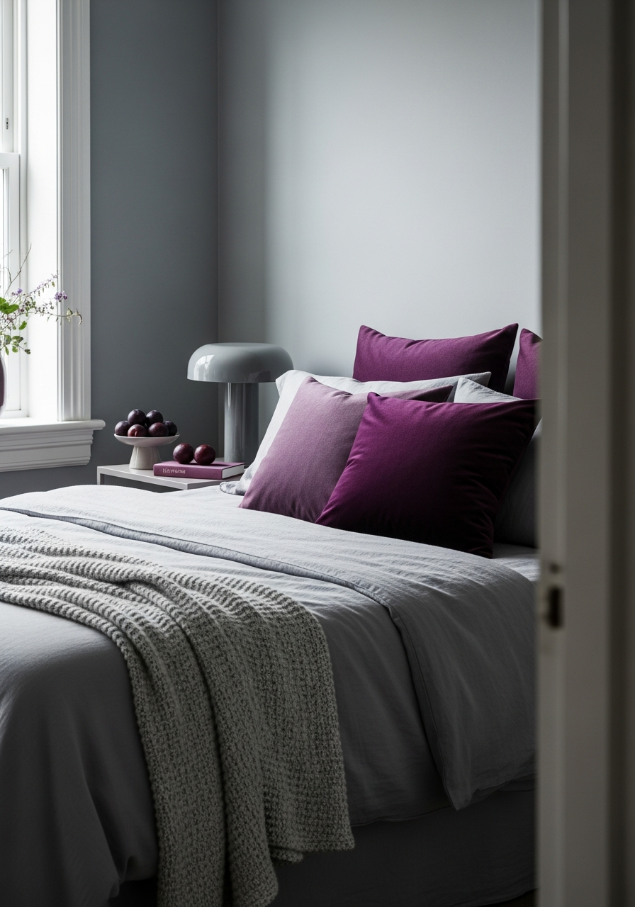 28. Plum and Soft Gray