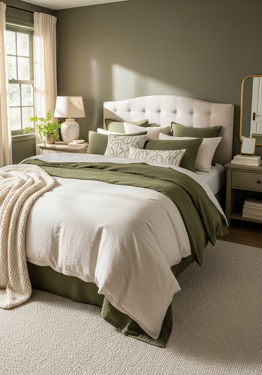 31. Olive Green and Cream