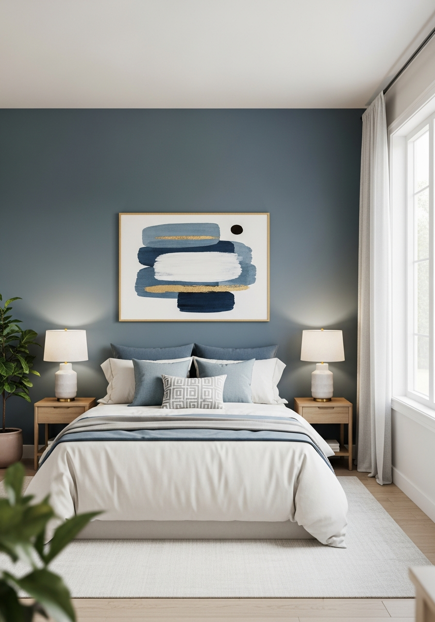 34. Slate Blue and Warm White