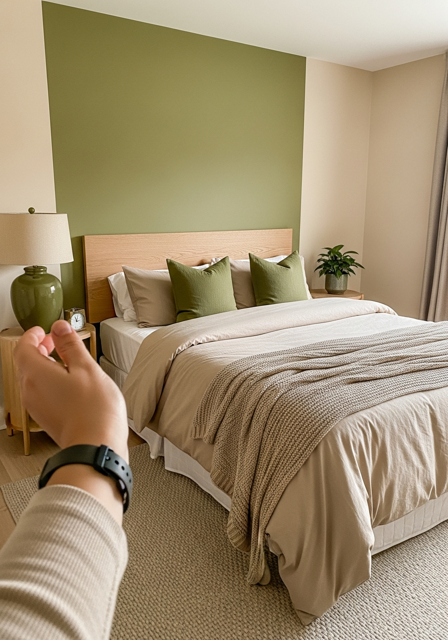 43. Beige and Olive Green