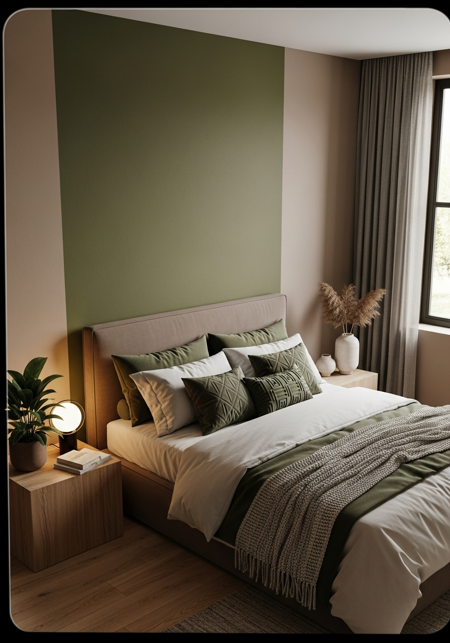 6. Olive Green and Warm Taupe