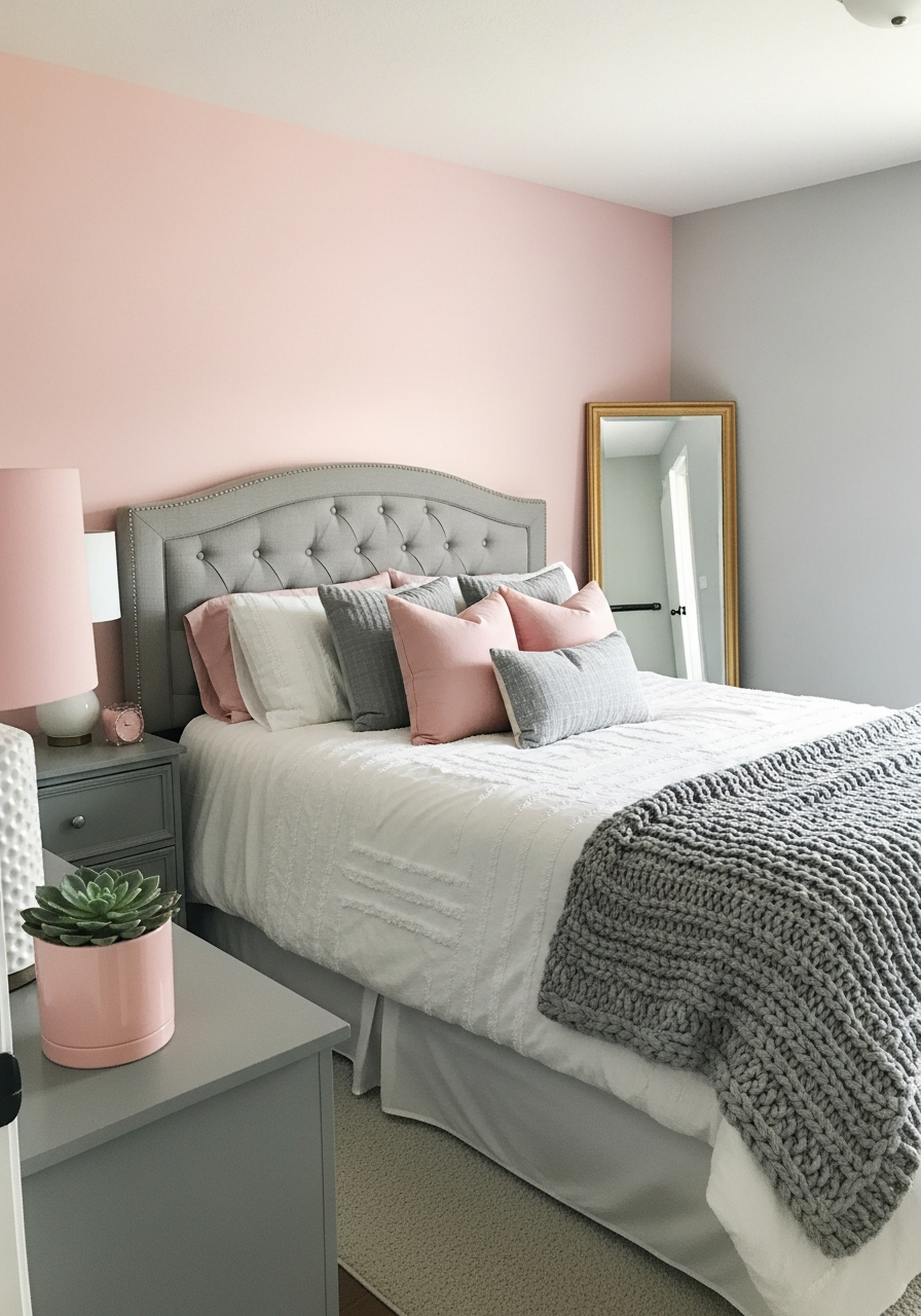 9. Blush Pink and Soft Gray