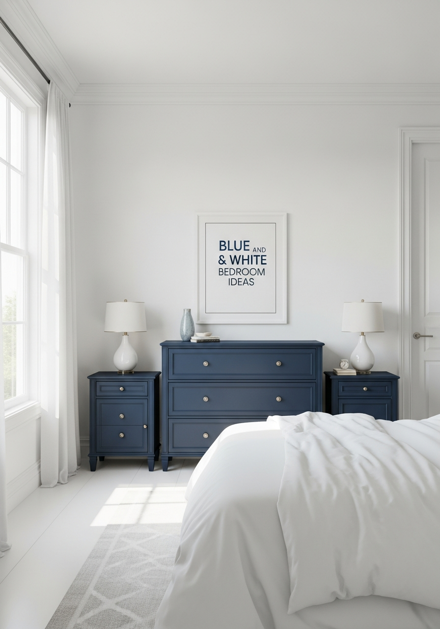 14. White Bedroom Navy Furniture