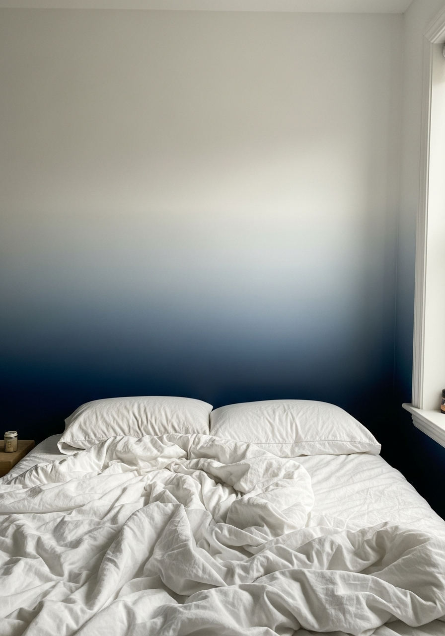 15. Blue Ombre Wall Bedroom