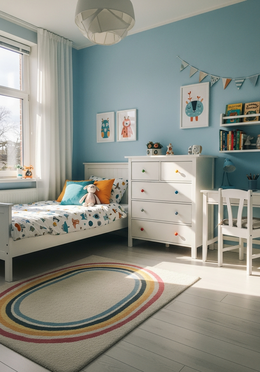 24. Sky Blue Kids Bedroom