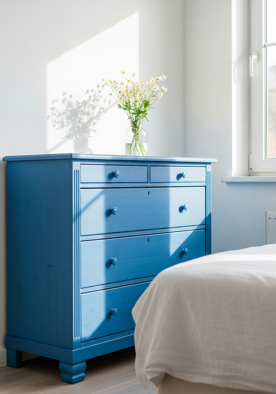 31. Blue Painted Furniture Bedroom