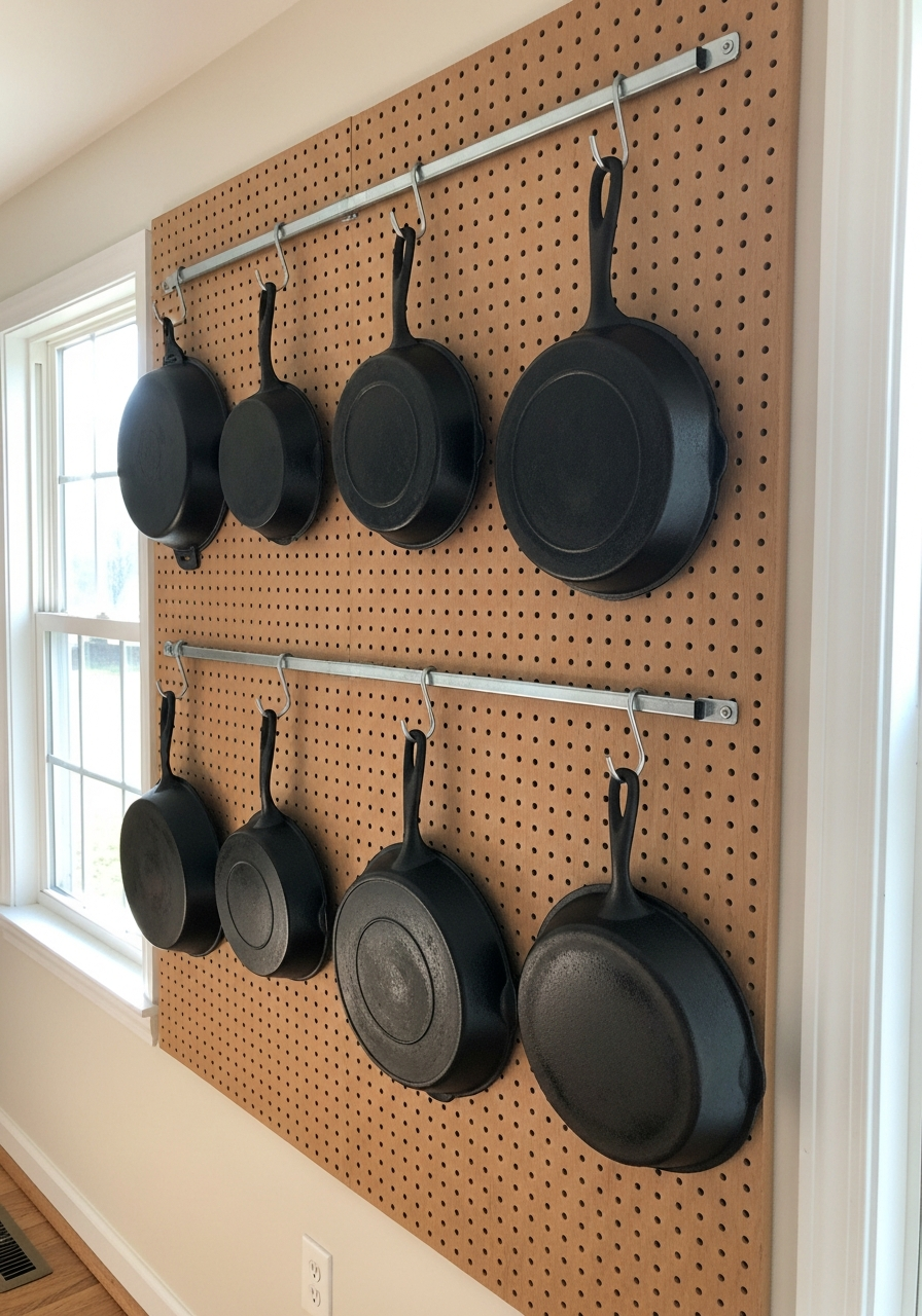 11. Pegboard Cookware Wall