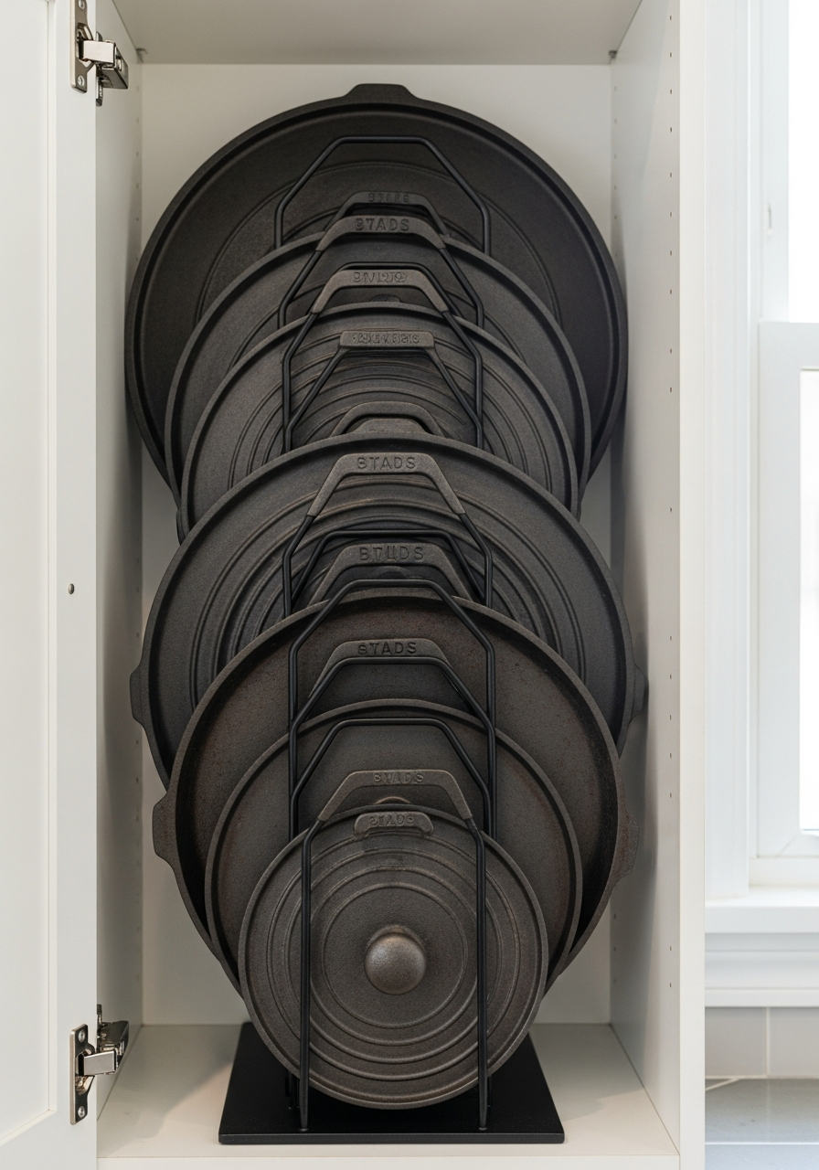 19. Vertical Cast Iron Lid Rack
