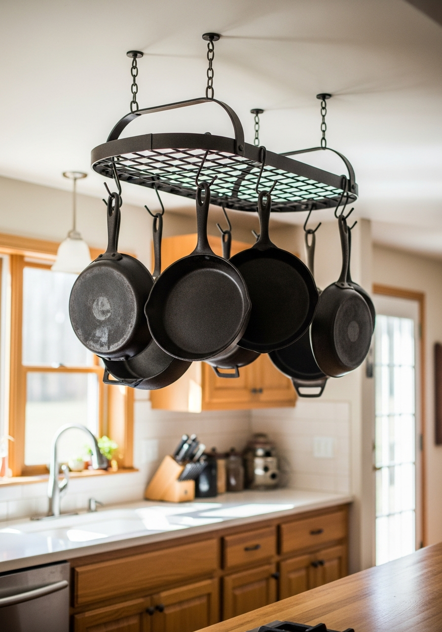 2. Hanging Pot Rack Display