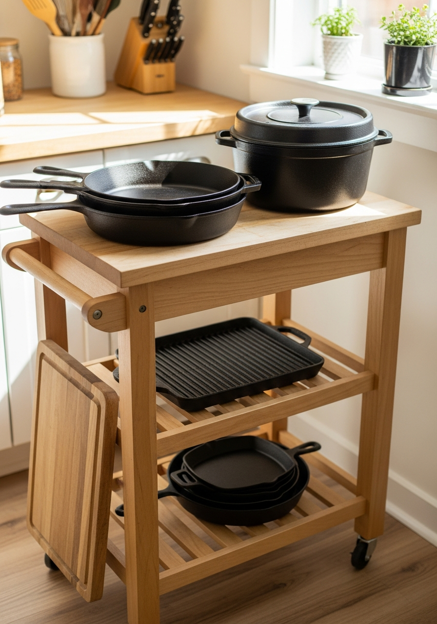 9. Rolling Kitchen Cart Storage