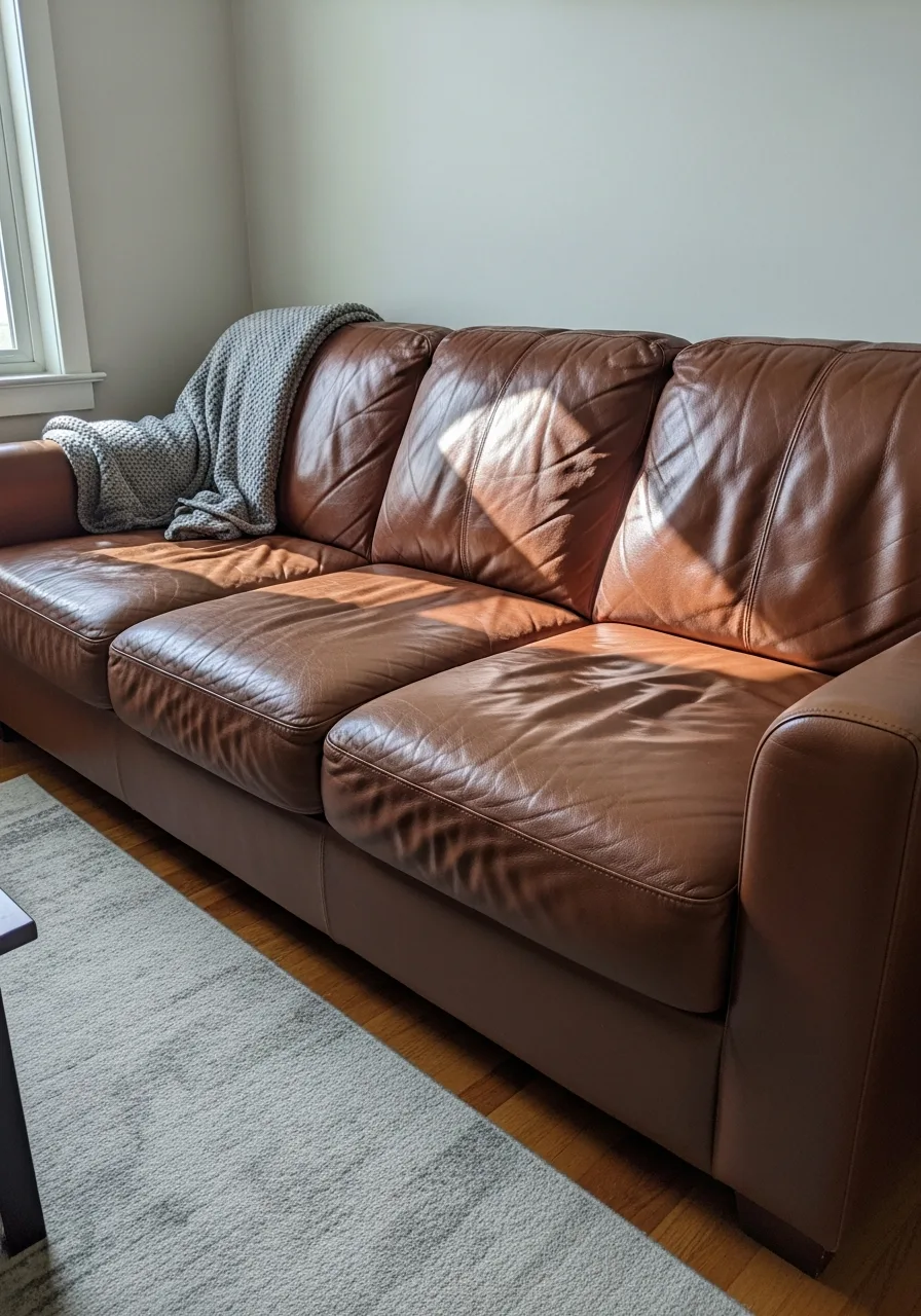 36. Leather Couch Luxe Look