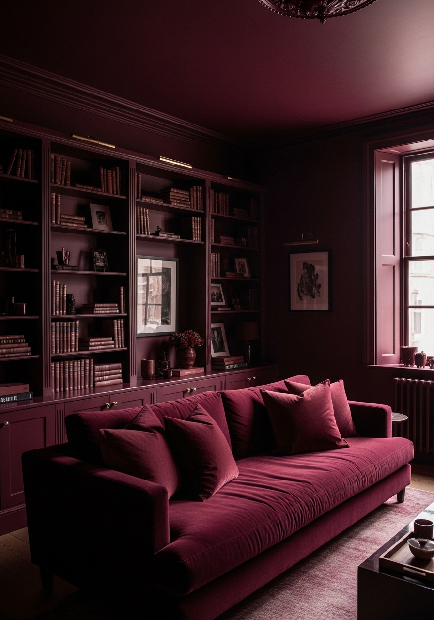 13. Burgundy Luxurious Lounge