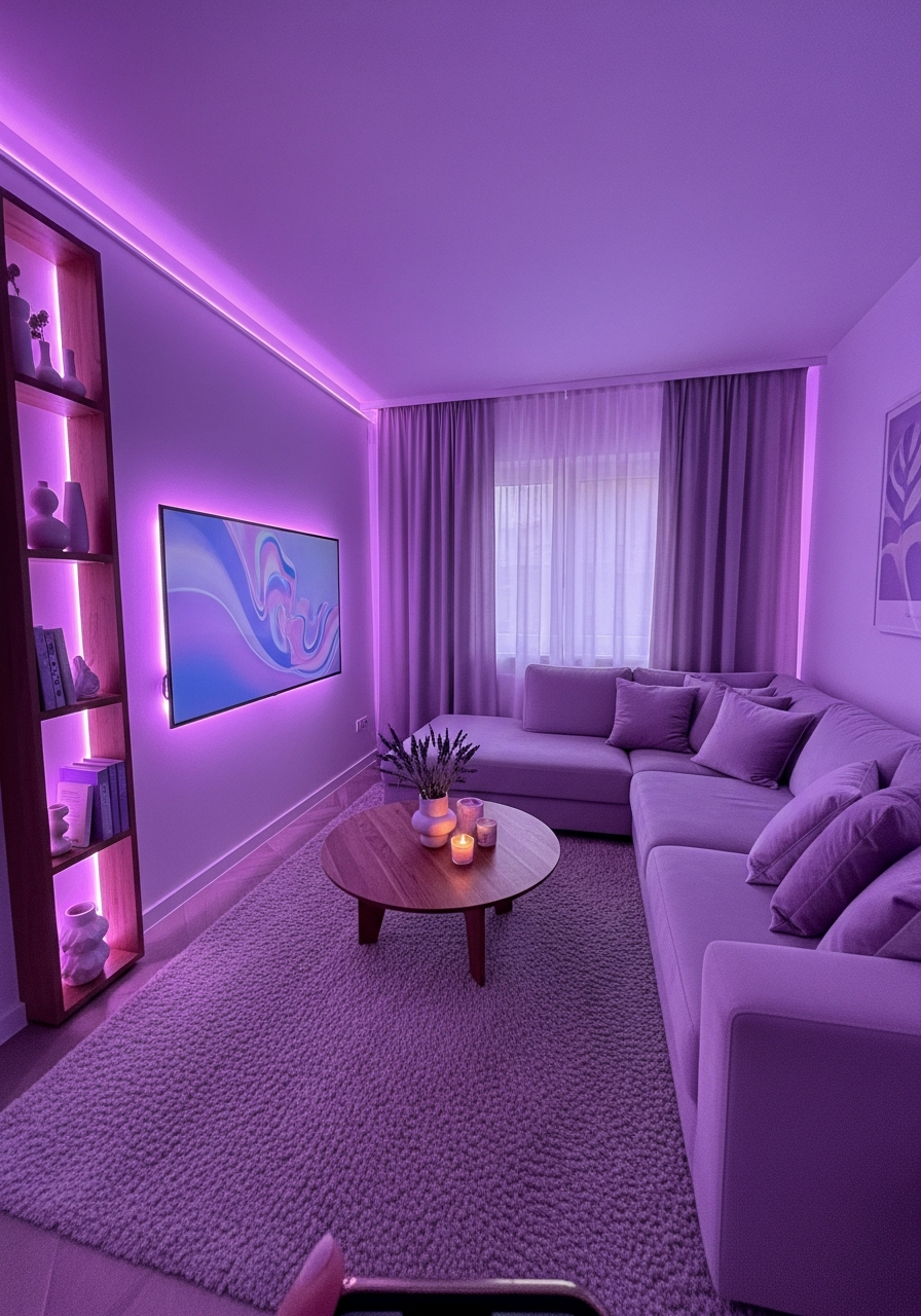 19. Soft Lavender Relaxing Room