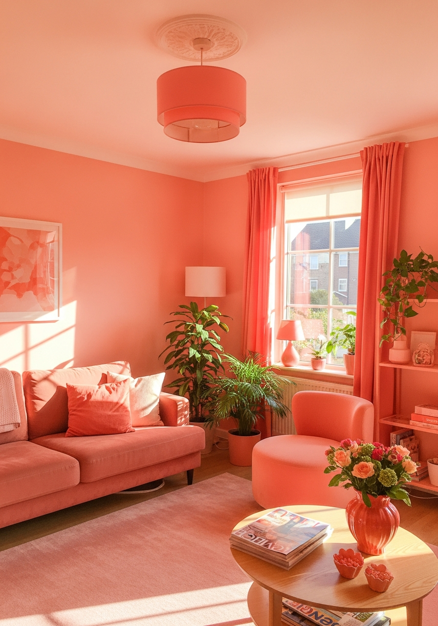 27. Soft Coral Cheerful Room