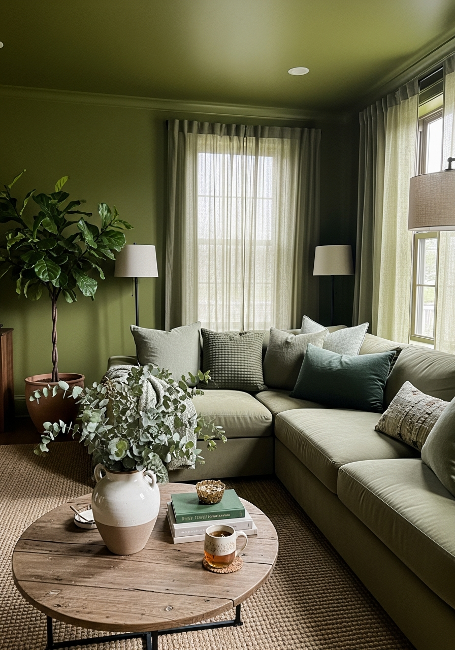 34. Earthy Green Calm Atmosphere