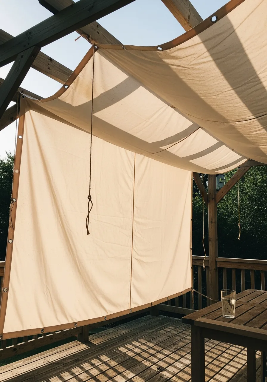 14. Tarp or Drop Cloth Deck Cover