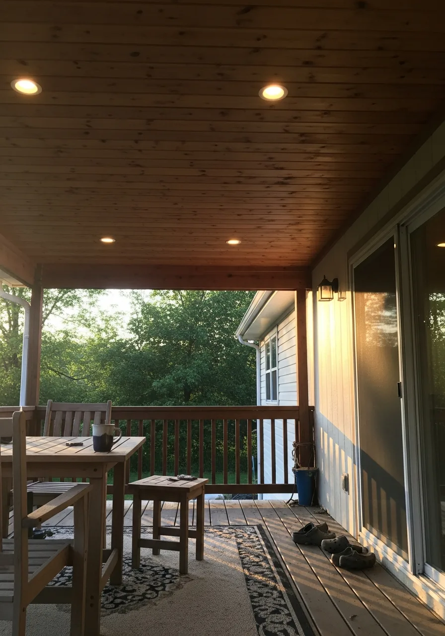 19. Covered Deck with Built-In Lighting