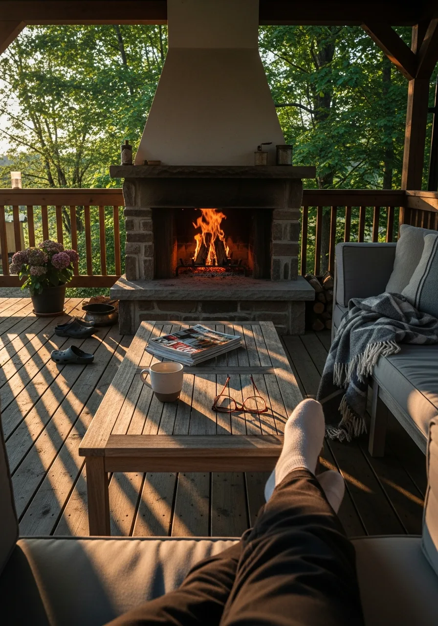 24. Covered Deck with Fireplace