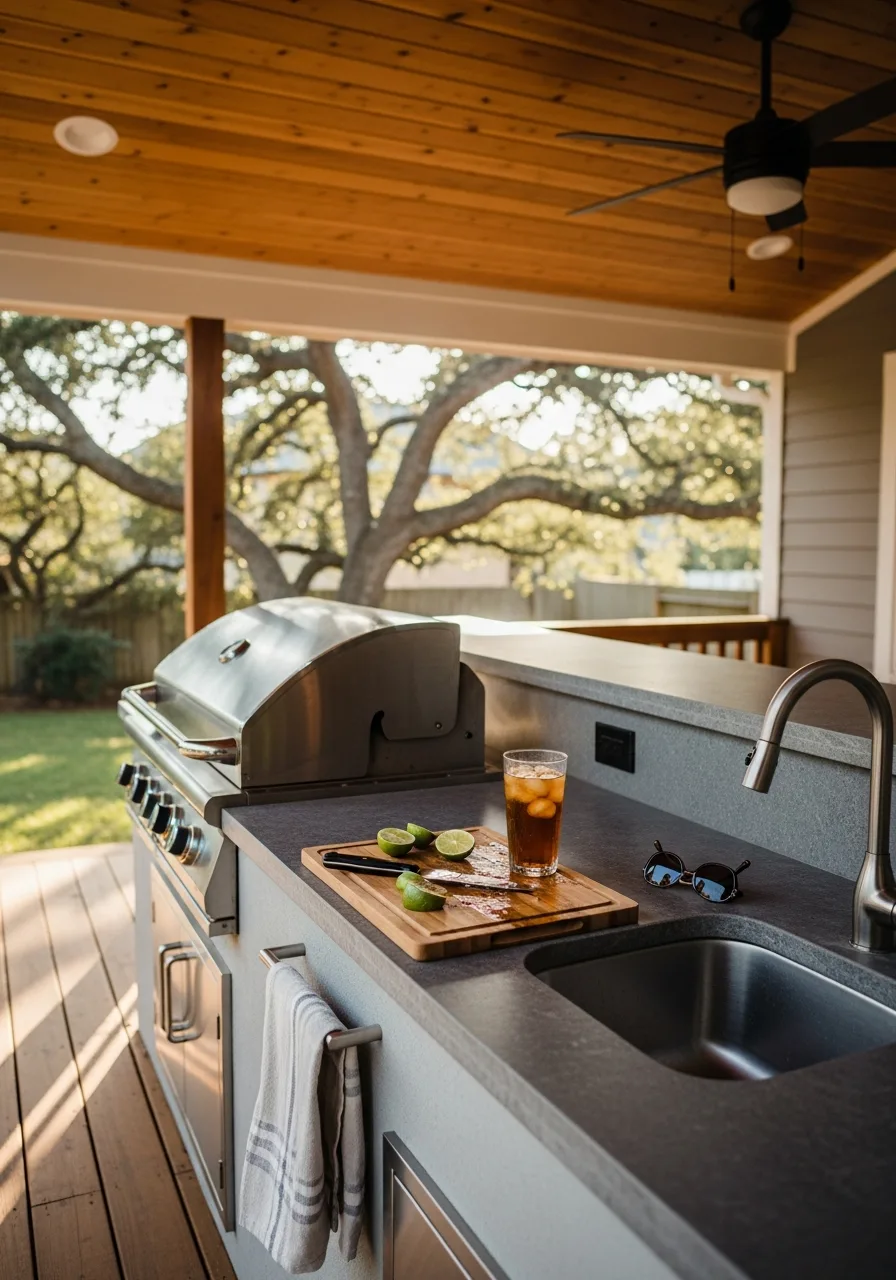 25. Covered Deck Outdoor Kitchen