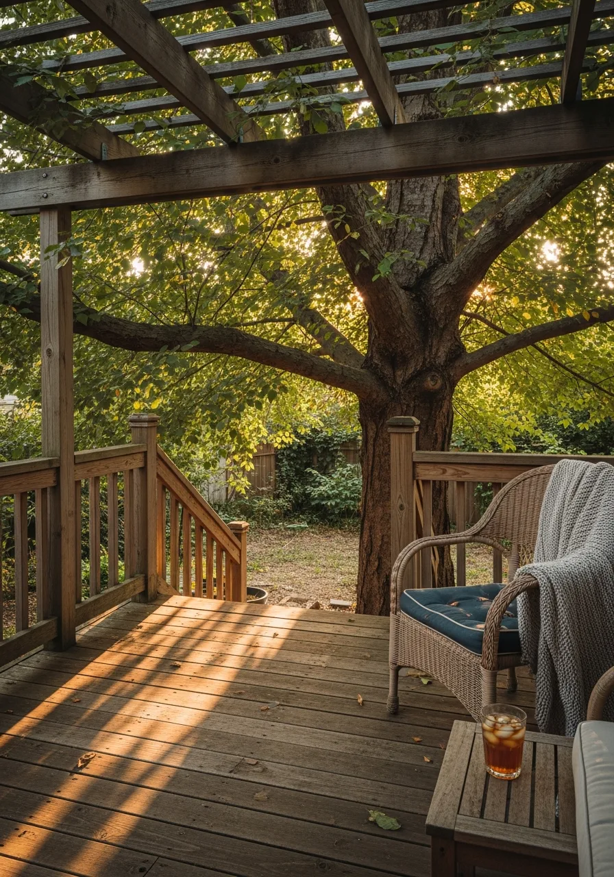 27. Tree-Shaded Deck Design