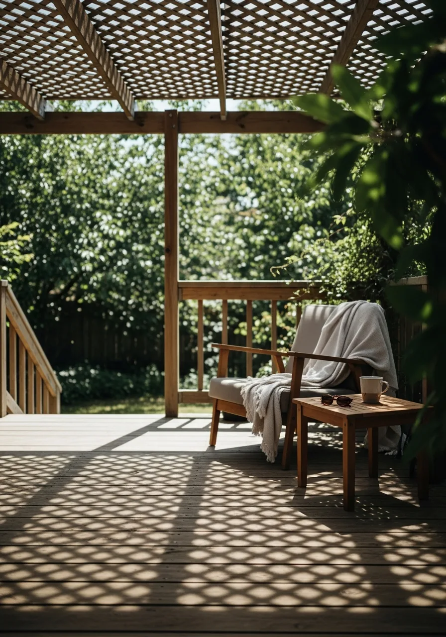 30. Lattice Roof Covered Deck