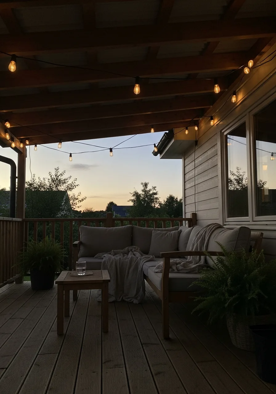 32. Covered Deck with Hanging Lights