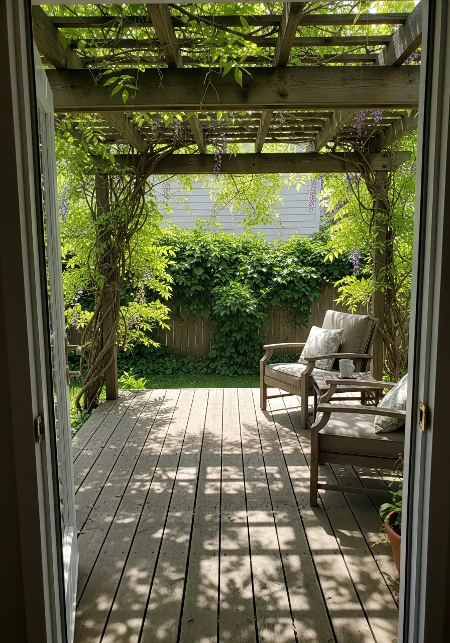 4. Pergola with Climbing Plants