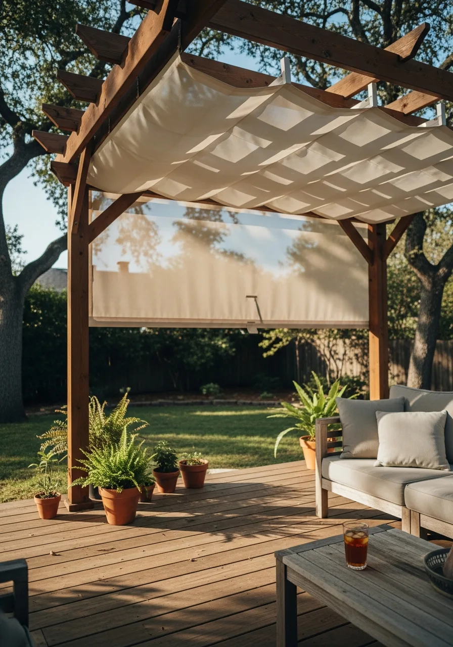 5. Pergola with Retractable Canopy