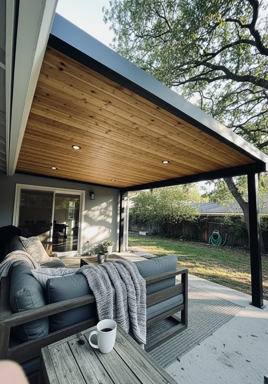 8. Flat Roof Modern Deck Cover