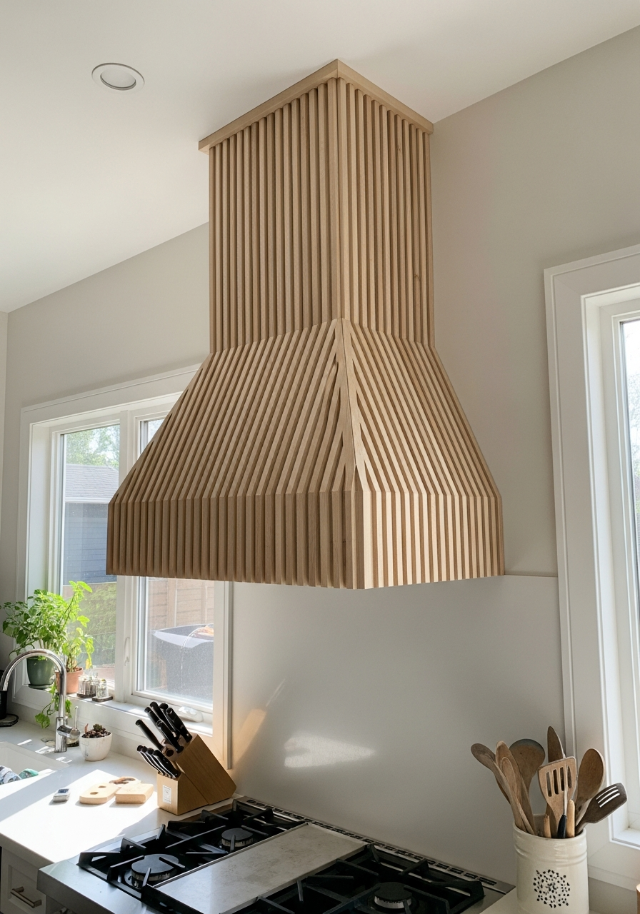 16. Vertical Slat Wood Hood