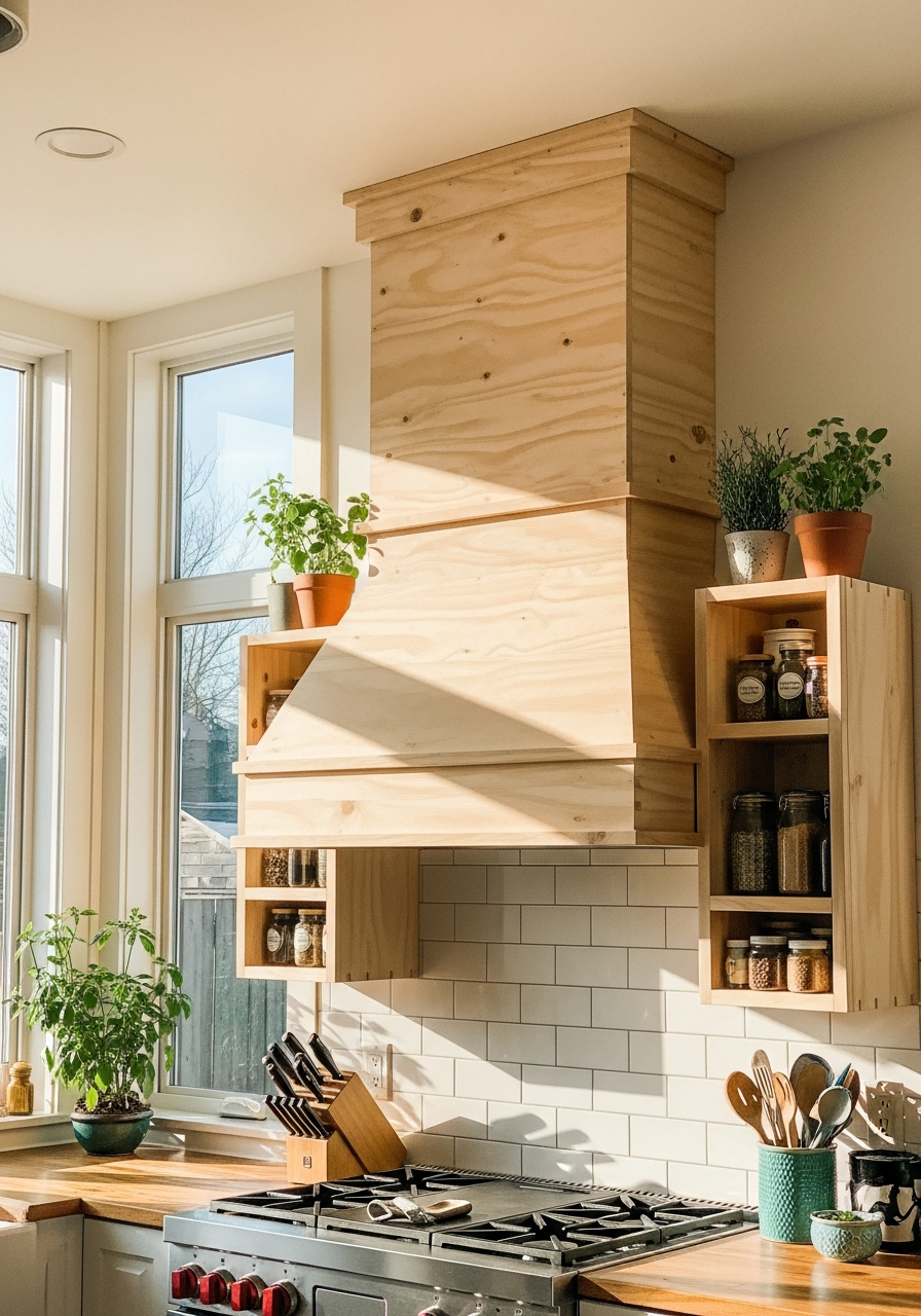 18. Range Hood with Open Shelves