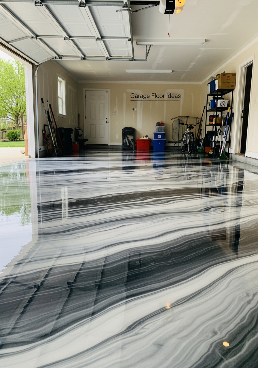 15. Marble Effect Epoxy Floor