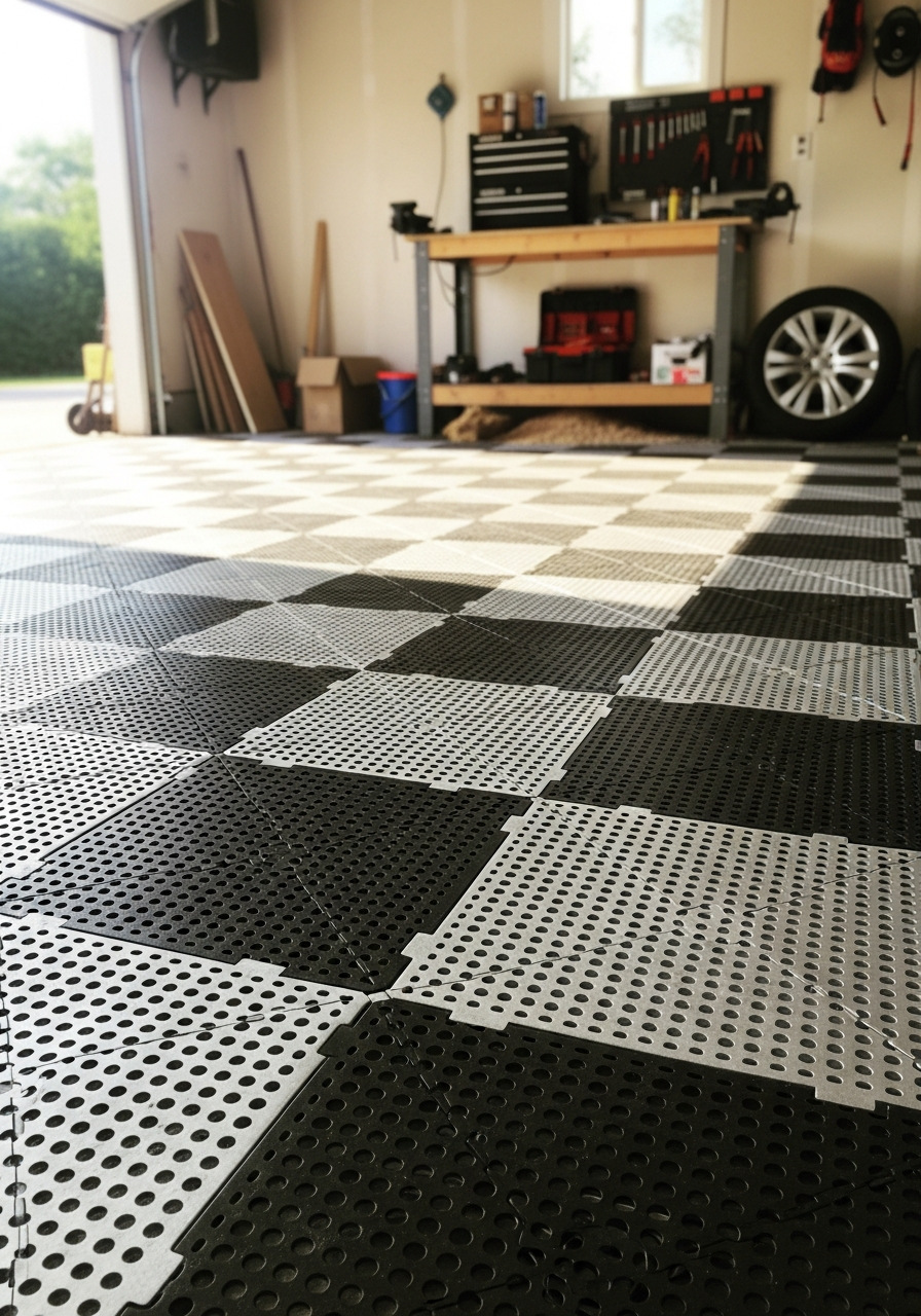 7. Snap-Together Interlocking Floor Tiles