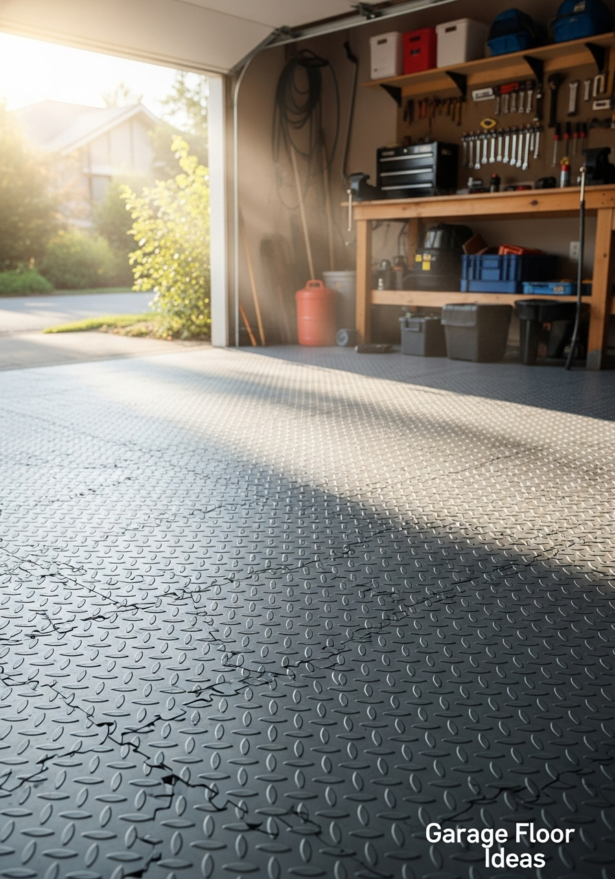 8. Diamond Plate Garage Tiles