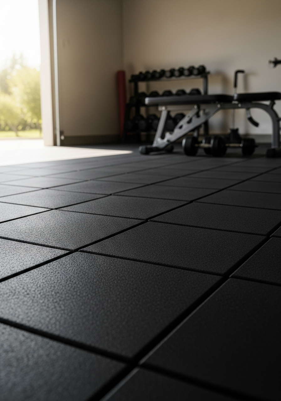 9. Rubber Tile Flooring