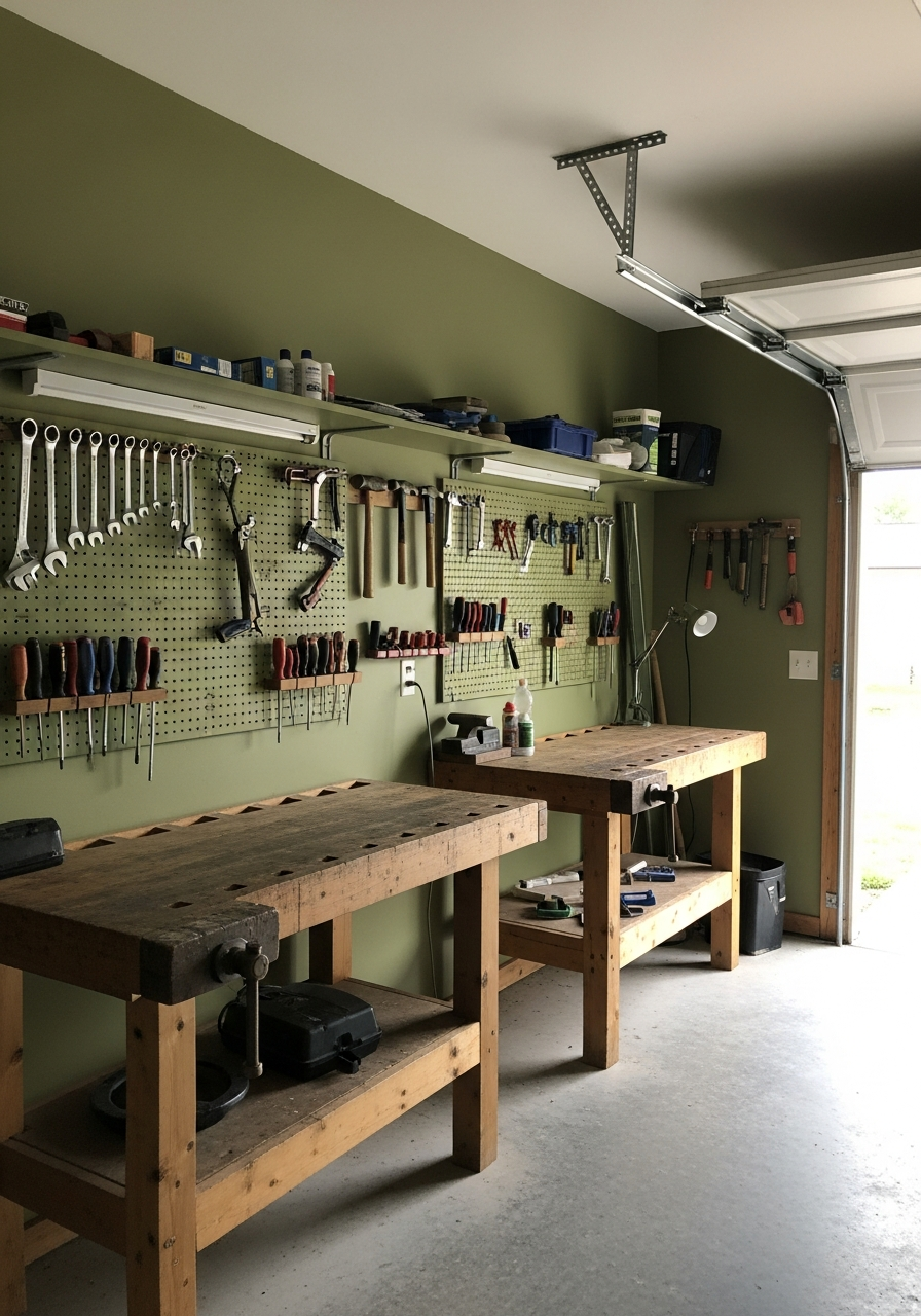 10. Olive Green Workshop Walls