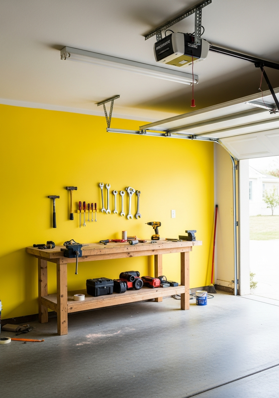11. Yellow Feature Wall Garage