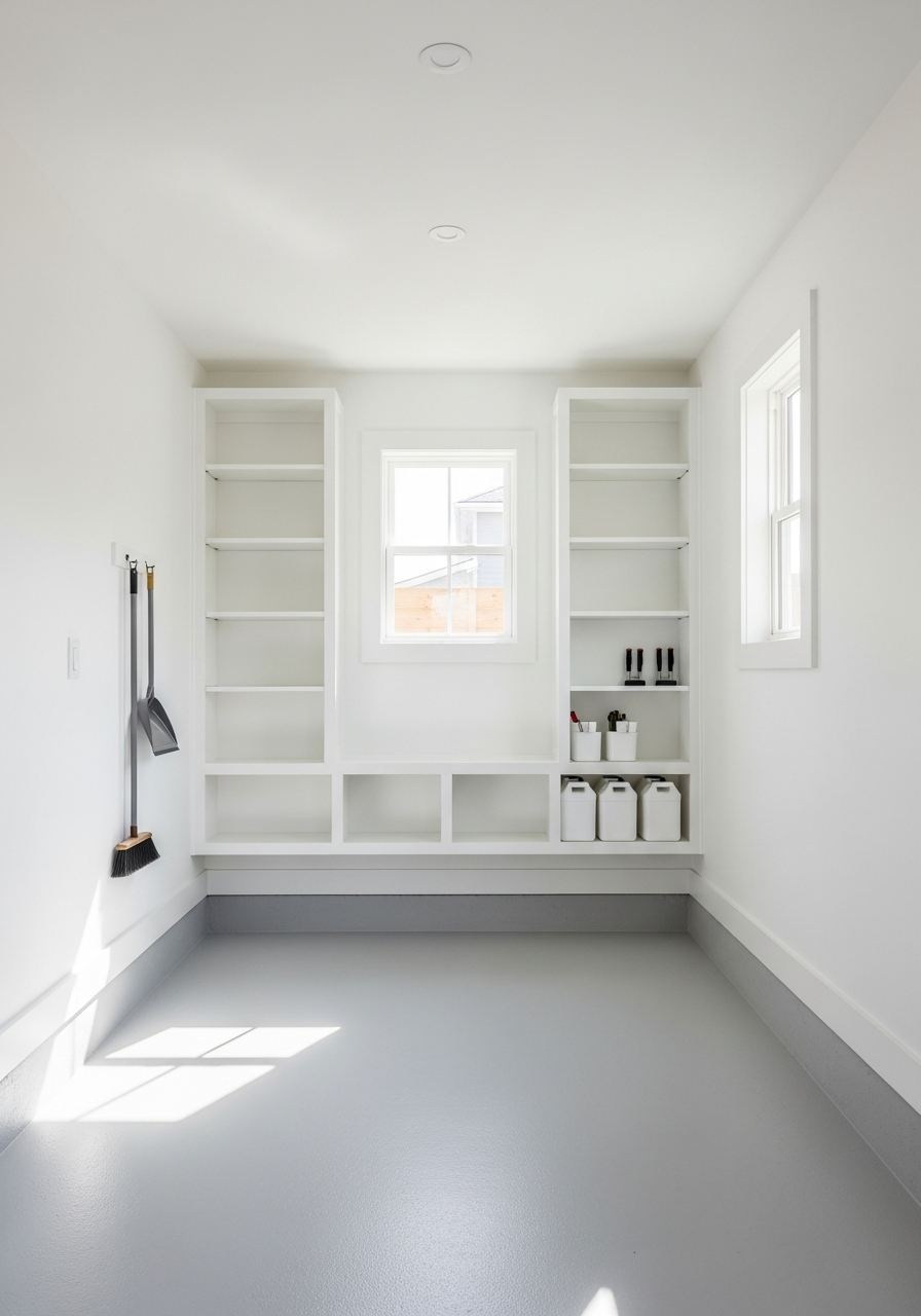 16. All White Minimal Garage