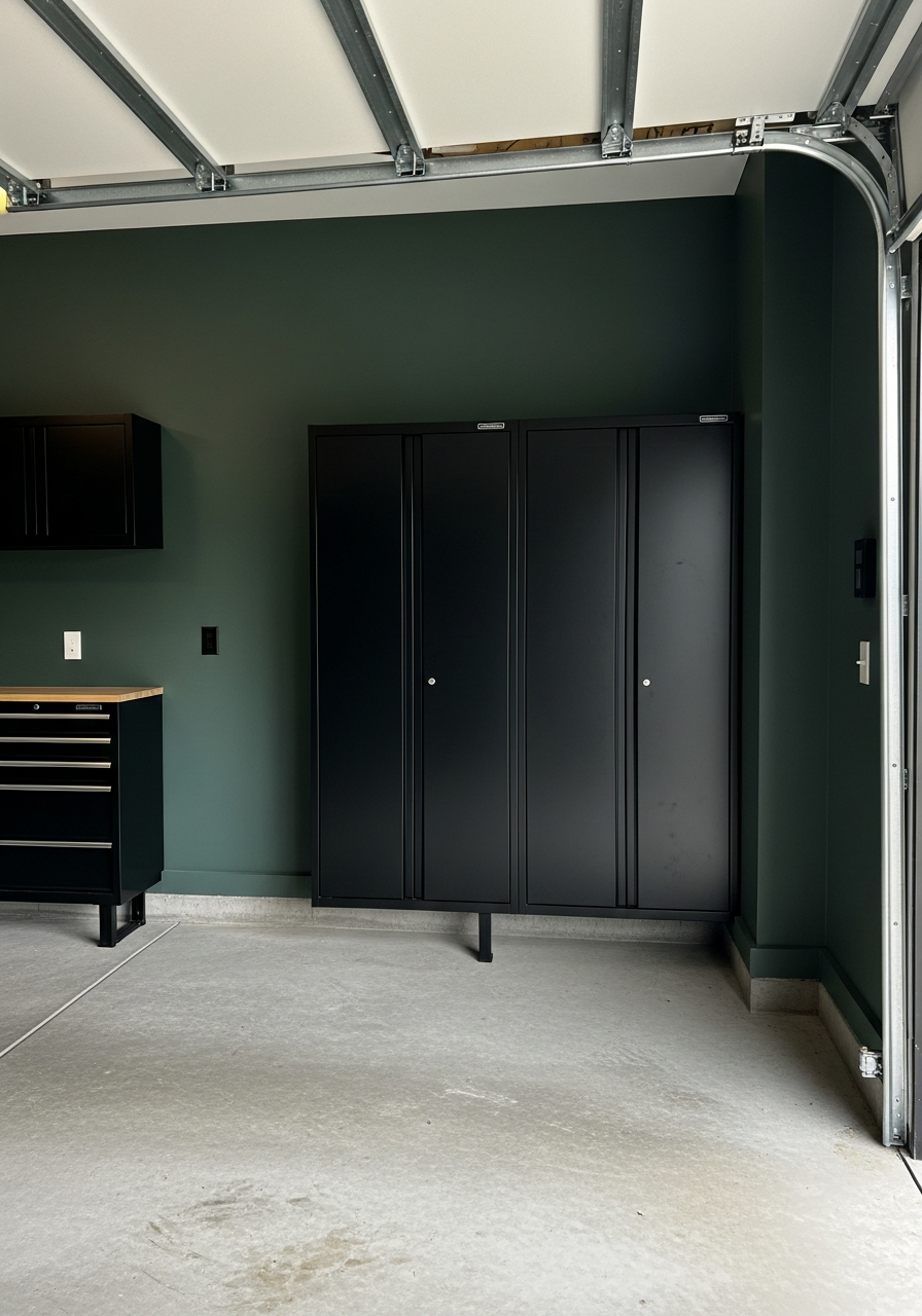 17. Dark Green Modern Garage