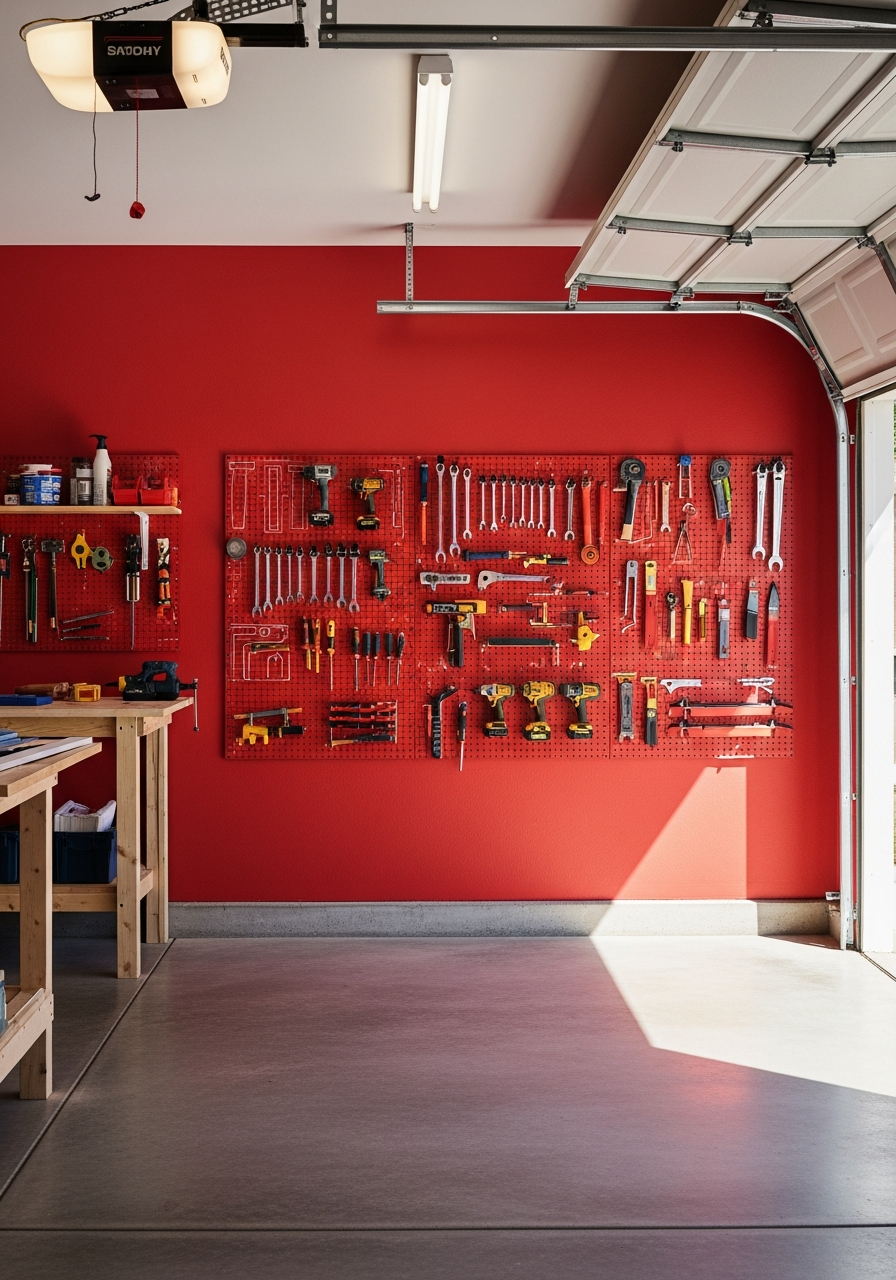 19. Red Tool Wall Garage