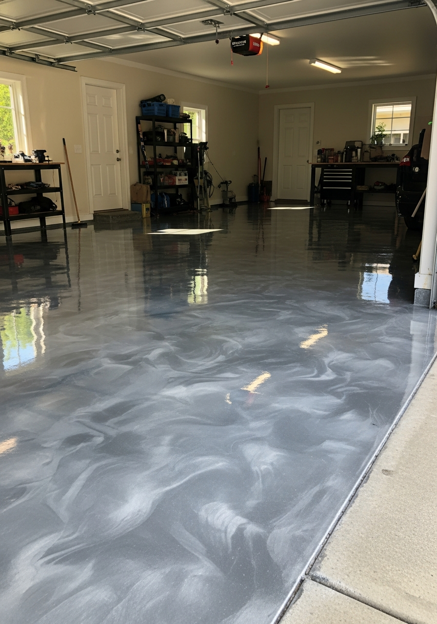 22. Metallic Epoxy Garage Floor