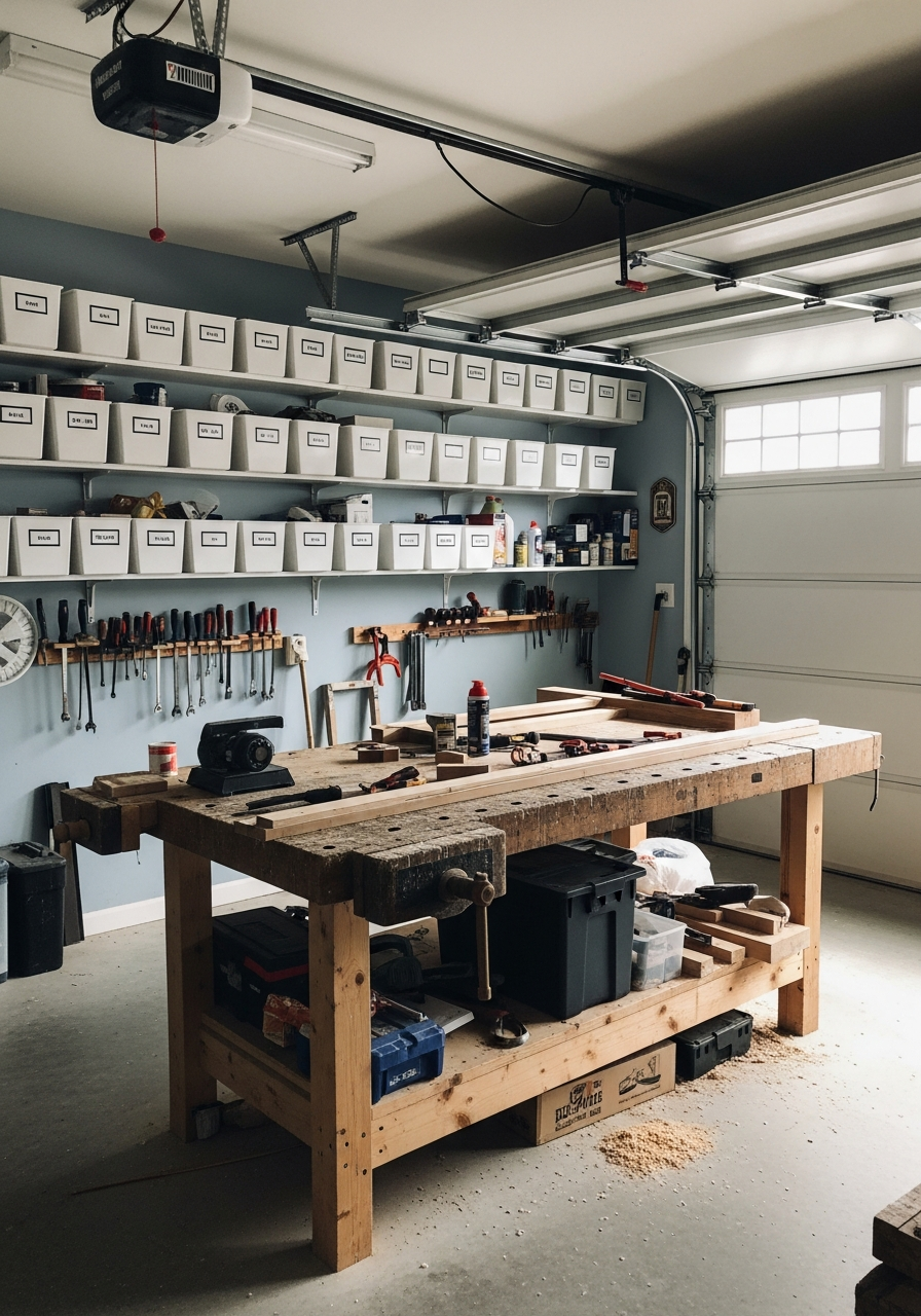 8. Blue-Gray Workshop Garage