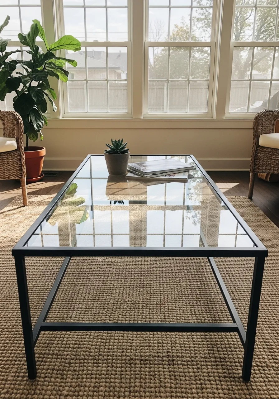 10. Glass-Top Coffee Table